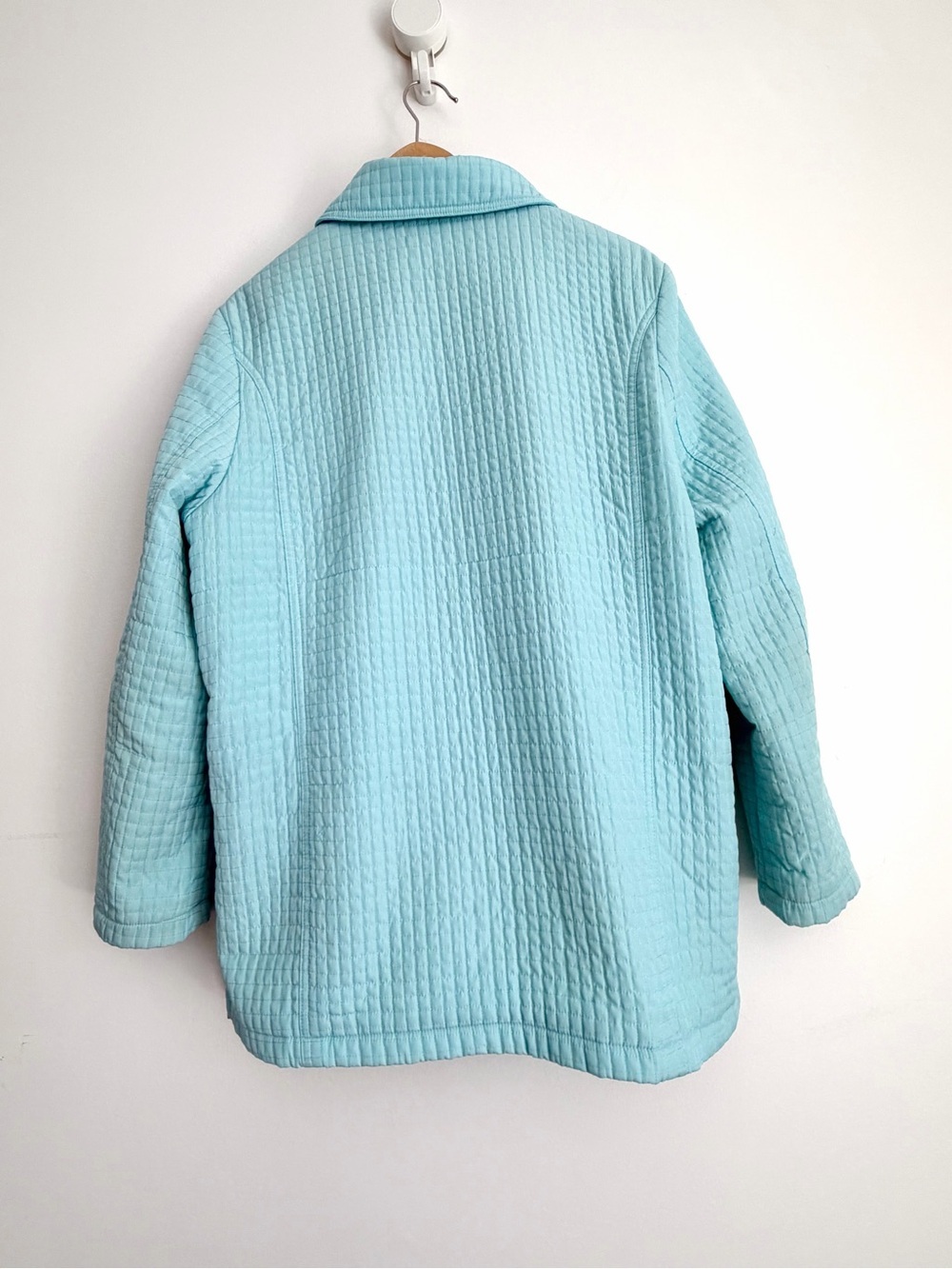 London Fog Robin Egg Blue Quilted Spring Jacket - Size M - Picture 2 of 8